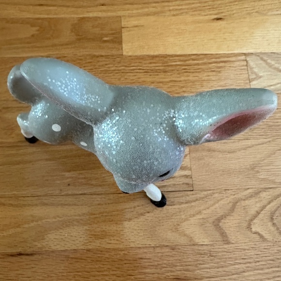 Retro Gray Blue Christmas Deer Glitter Red Bow 10" - Picture 9 of 12